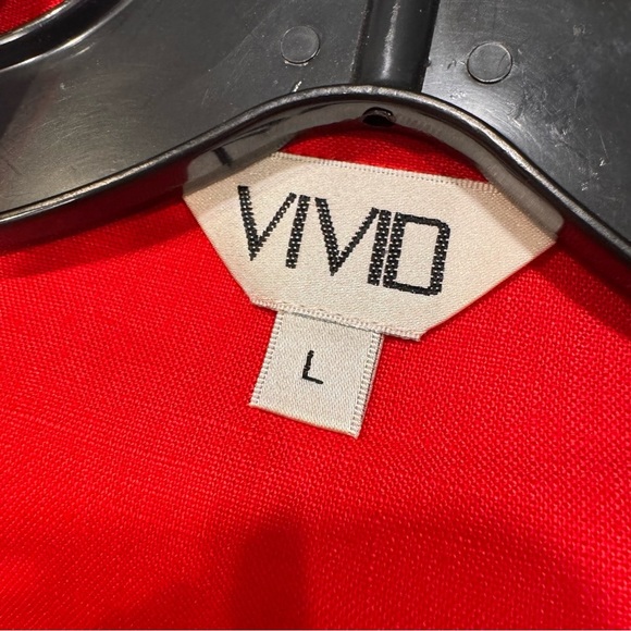 VIVID LINEN Women’s Red button Down Shirt Long Sleeves Size Large - Picture 4 of 8